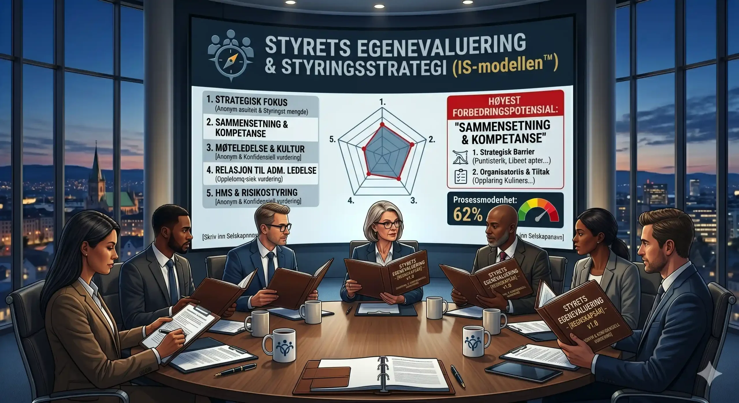 Styrets Etterlevelse-Monitor™ – forberedelse til styrets egenevaluering, verktøy 1 av 2